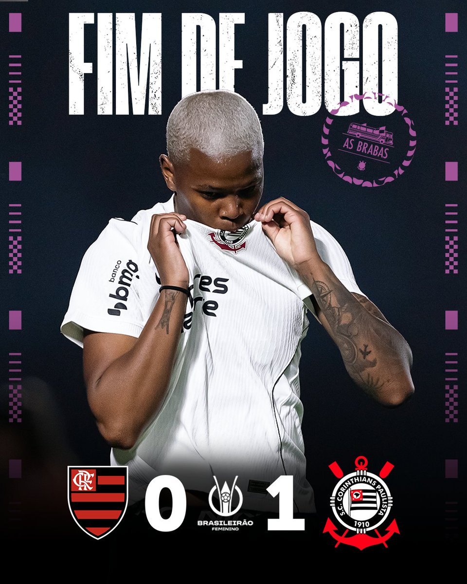 asbrabas's tweet photo. FIM DE JOGO NO ESTÁDIO LUSO BRASILEIRO! VITÓRIA DO CORINTHIANS! 💜

#AsBrabas garantiram mais três pontos no Brasileirão e seguem na ponta da tabela! 🫡

Flamengo 0 🆚 1 Corinthians

⚽ Jhonson

#VaiCorinthians
#FLAxSCCP (0-1)
#AsBrabas
#VaiCorinthians https://t.co/4Y31saDKW1