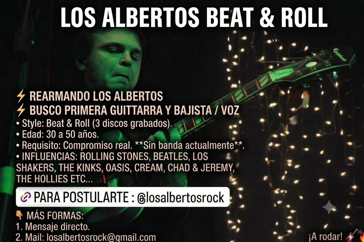 losalbertosbeat's tweet photo. @losalbertosbeat #rock #rocknroll #rockandroll #beat #newmusic #roll #guitarristas #bajistas #clasificadosdemusicos #umi @umiargentina #sebuscabajistacaba #sebuscaguitarristacaba https://t.co/T64UysaB74