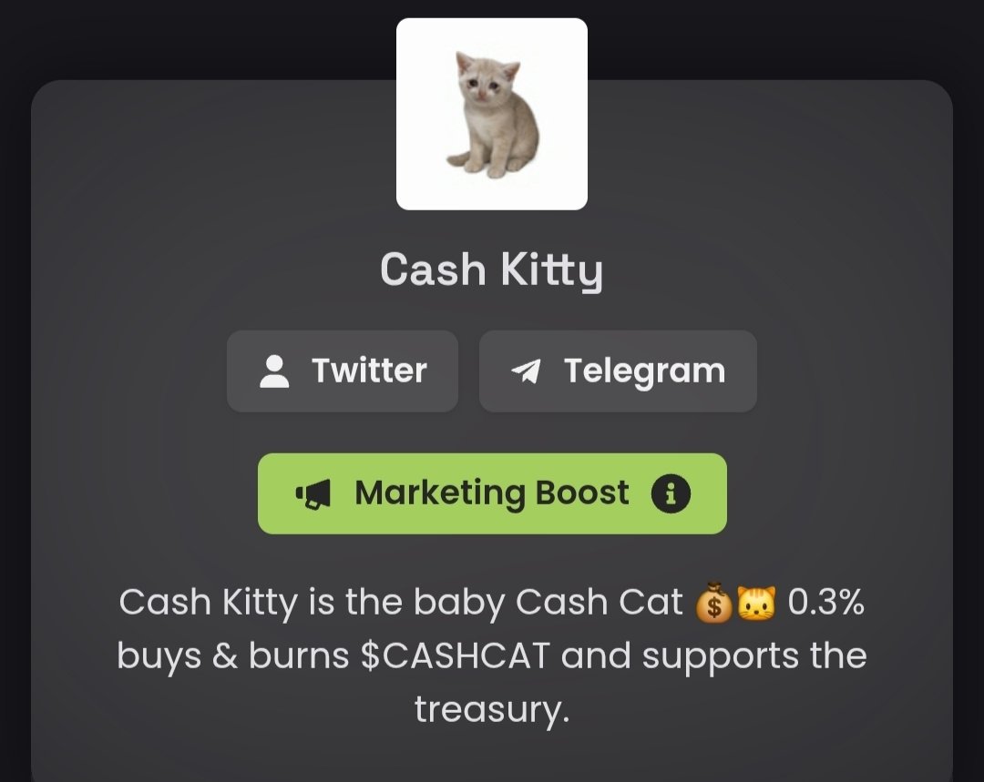 cashkittycoin's tweet photo. Cash Kitty $CASHKITTY ADS running on DEX Screener 💰🐱

https://t.co/09ttoZZBRR

0xea7D32aFE10bae770f8ad350190A120c27ca12cc https://t.co/pRNpNJ1hP2