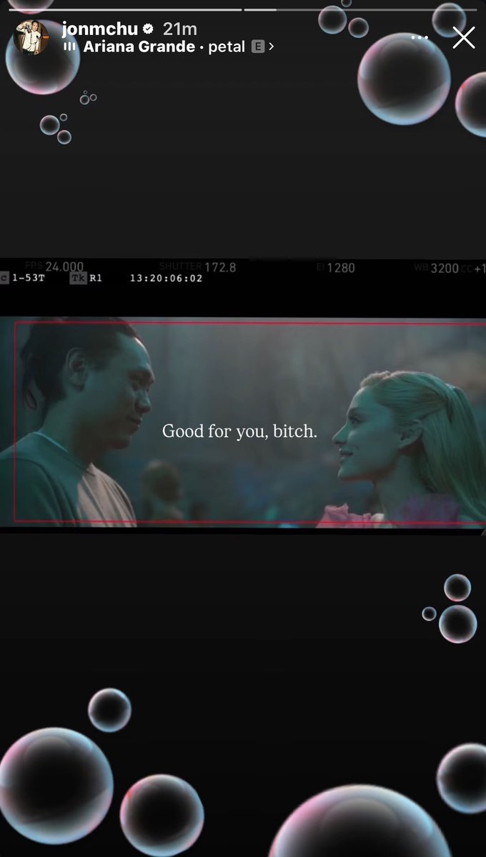 wicked_updates's tweet photo. Jon M. Chu sends love to Ariana Grande with a quote from her ‘petal’ music video

“good for you, b*tch.”

(Via IG) https://t.co/ICGEzOBKIl
