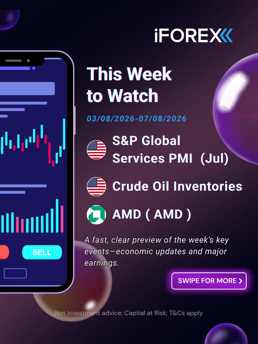 iForex_com's tweet photo. This week’s economic calendar covers three key areas: technology, energy, and the US economy. https://t.co/gJmep58JKX