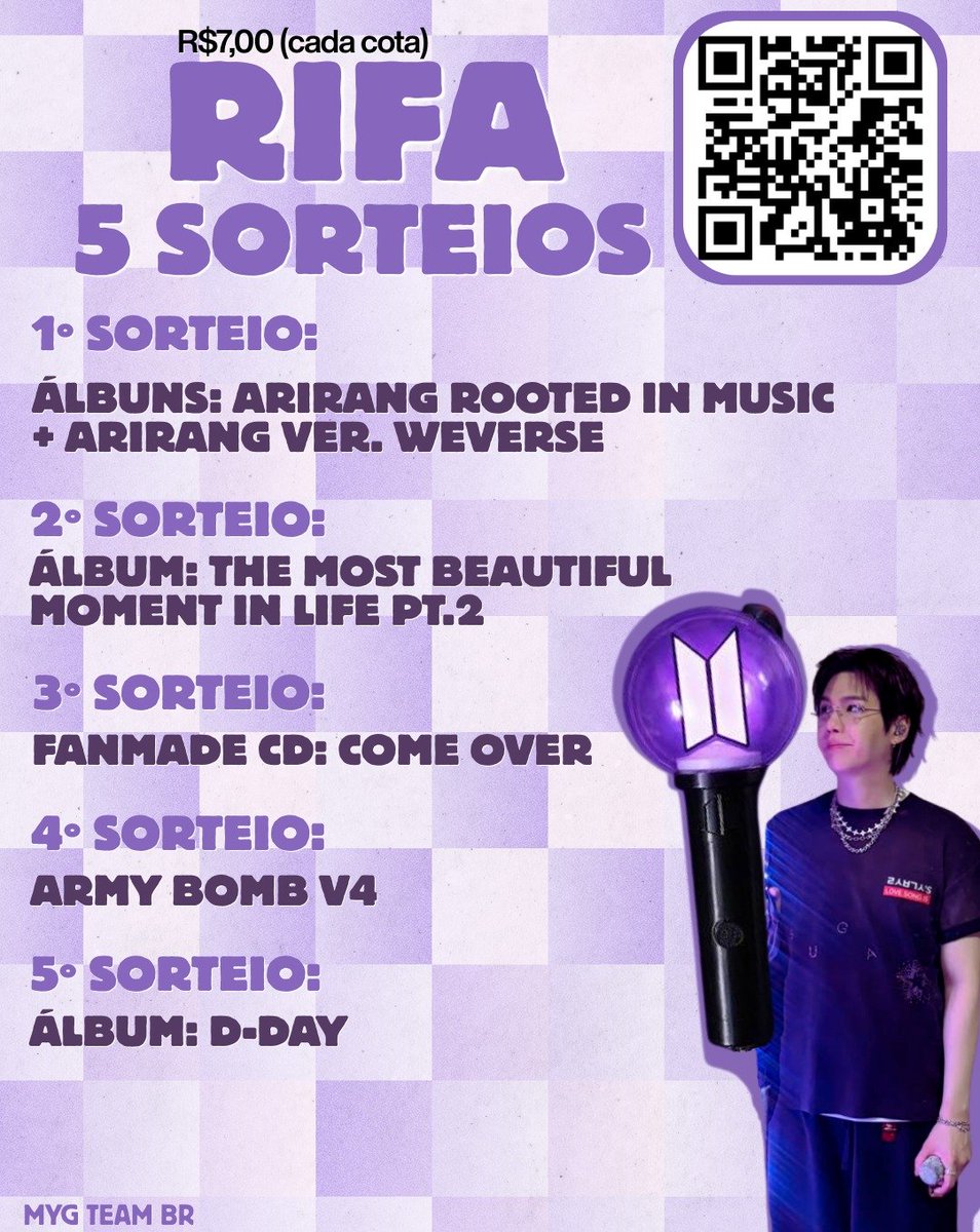 mygteambr's tweet photo. ✦ Já alcançamos 69% da nossa rifa! E você, vai ficar de fora?

São 5 prêmios incríveis que todo ARMY adoraria ganhar! ✨

Além de concorrer, você ainda faz parte de uma causa que irá transformar vidas: a revitalização da sala de musicoterapia do Instituto Autismos, em homenagem ao Yoongi!

Participe e ajude a tornar esse projeto realidade! 💜

🔗 https://t.co/PW3u8LkoWD

#FuturesGonnaBeOkay
#SUGA