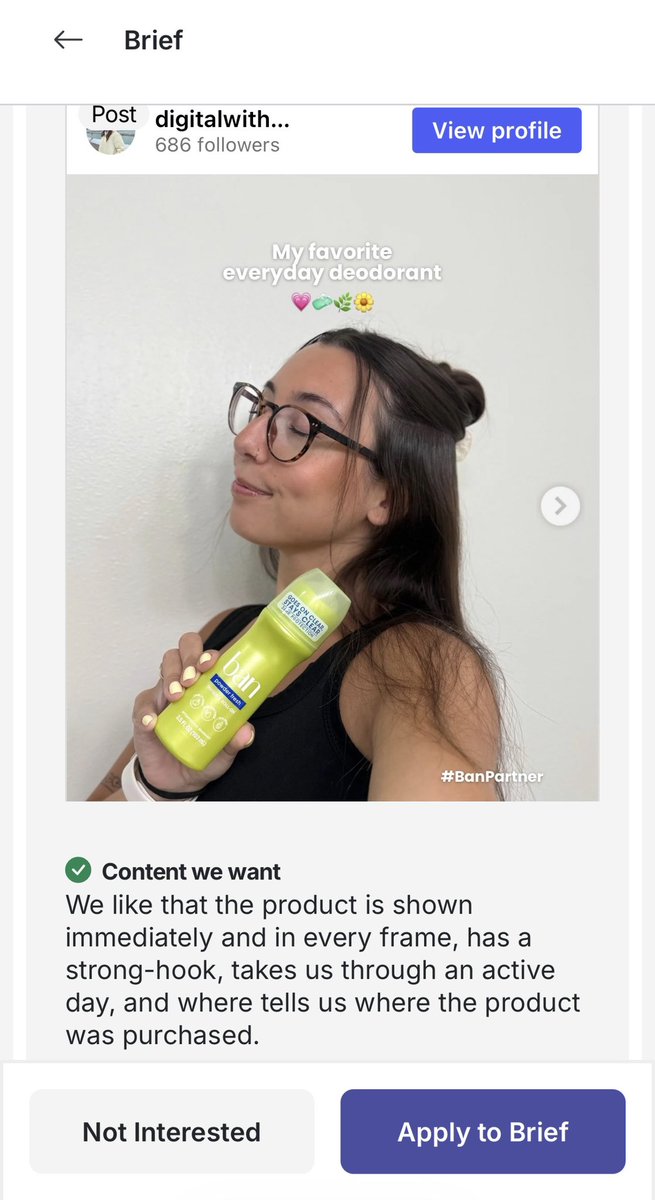 onlinewithemi's tweet photo. I was applying to a gig on Cohley… and saw that I was the example content!!!🥰

#ugc #ugccreator #ugccommunity #genzugc #femaleugc #usergeneratedcontent https://t.co/wFWP8un4dd