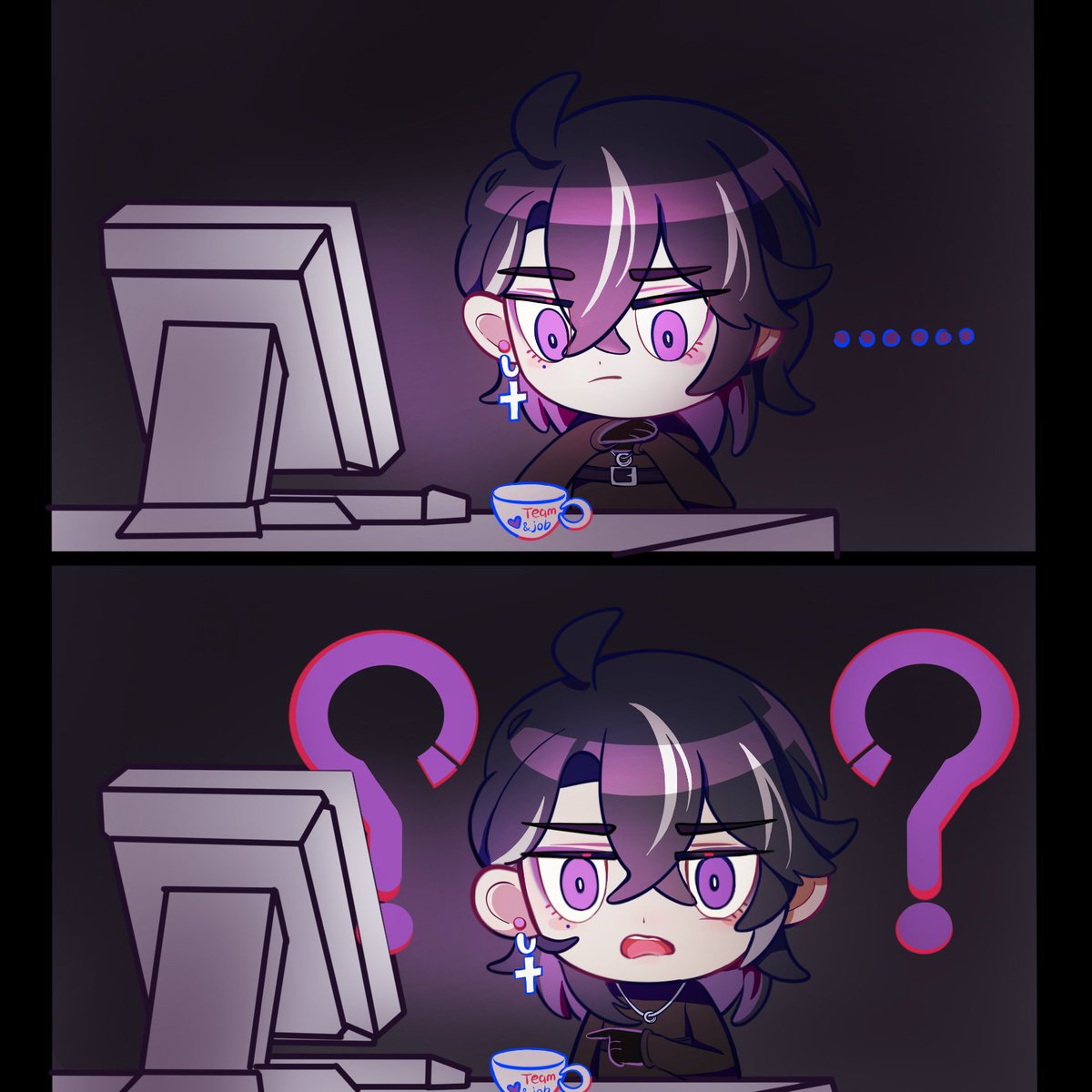 Eternal_717's tweet photo. Tried to mimic the official chibi art style and made a 5012 meme,it works for almost any situation! ੭ ᐕ)੭

(This is totally the face 5012 makes when 0213 sends weirdly flirty texts, btw.)

Feel free to grab and use it anywhere you like😋 Just if anyone asks, maybe drop my name? :P

#ADWD #ADWD2 #ADateWithDeath