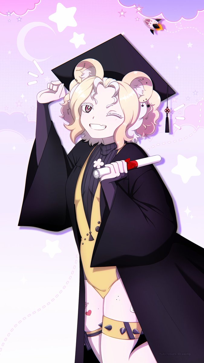 _uchutan's tweet photo. I’VE GRADUATED UNIVERSITY
I’ve finished my master’s program and I’m so proud of this accomplishment! I’ve been working hard, and while I am temporarily out of a job (been calling it a sabbatical), of course I will still continue being your silly space b(rat) ⭐️🔧 https://t.co/5Vg3XIMzAB