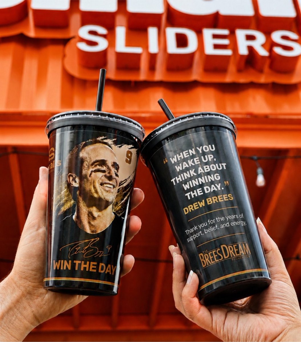 farrah_yvette's tweet photo. FYI Smalls Sliders is giving away special Drew Brees cups this week to celebrate his Pro HOF induction. https://t.co/foUxEcBxwF