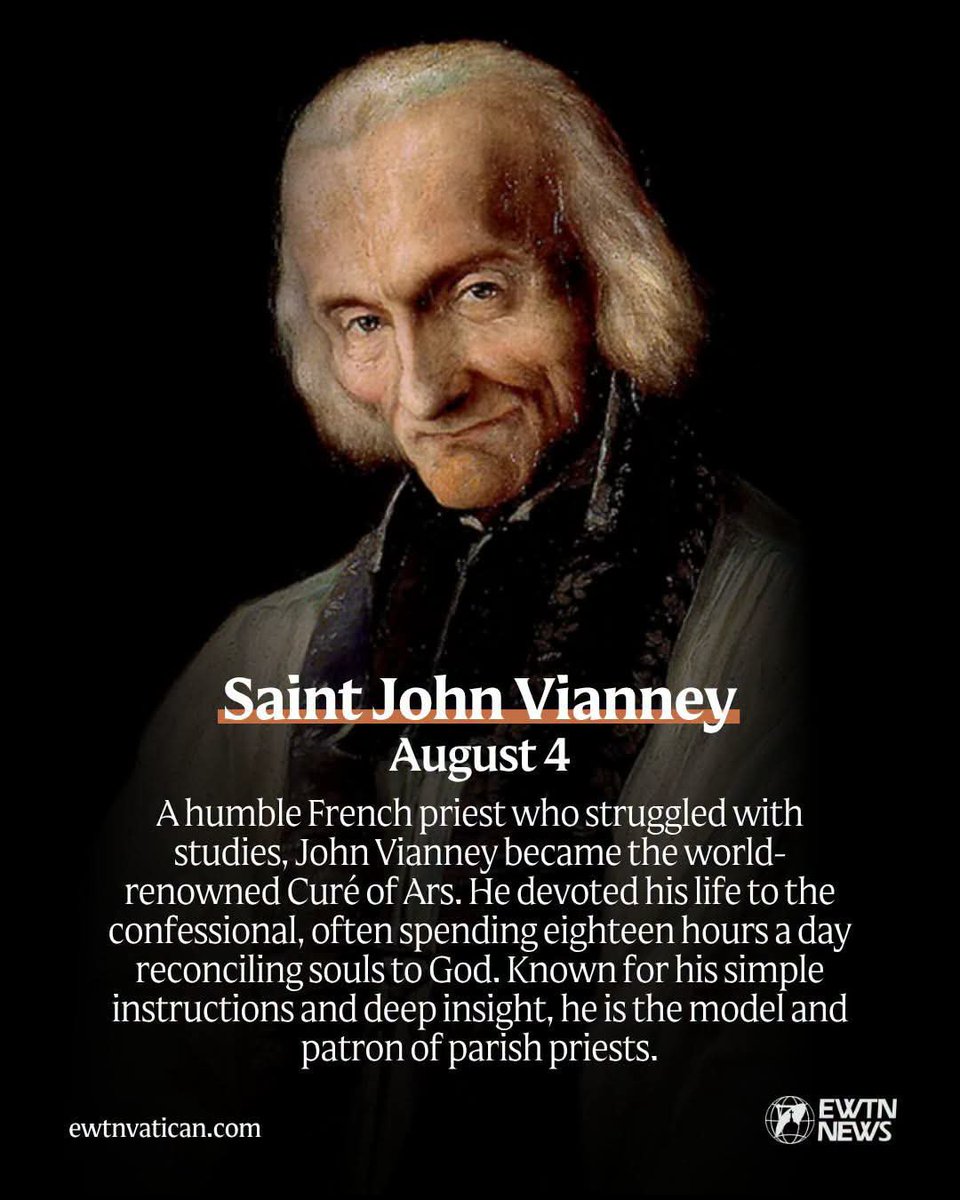 loukas0714's tweet photo. SAINT JOHN VIANNEY FEAST
Patron Saint of parish preast
August 4th 

"There is nothing so great as the Eucharist. If God had something more precious, He would have given it to us."

~ St. John Vianney https://t.co/uu3ZvSQHpR
