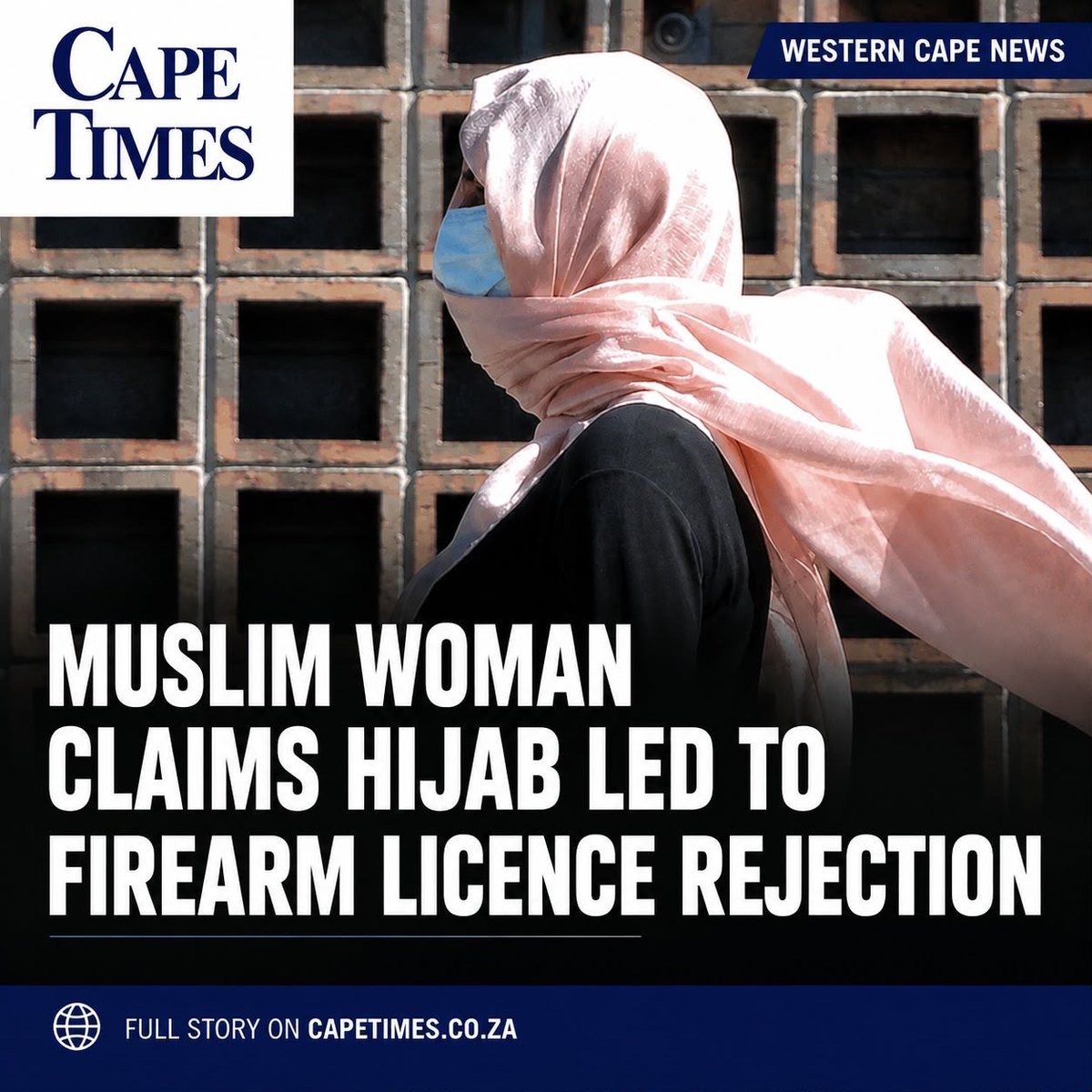 CapeTimesSA's tweet photo. A Muslim social worker says her firearm licence application was rejected because she wore a hijab in her ID photo.
Read more: https://t.co/vsPsVNhJHV
#CapeTimes https://t.co/wLZChMYYyI