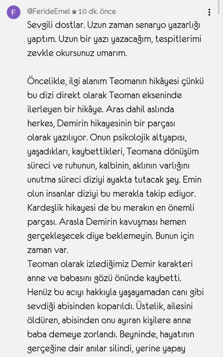 Verda117614's tweet photo. Yemin ederim ki, son Daha 17 bölümünü tekrar izlerken çoğu düşüncemin birebirini yazmış bir insanı okudum 10 dk önce tesadüfen. 

Uzun yazmış çok ama sabırla okuyun diye atıcam buraya. Mükemmel yazmış ya tam olarak düşüncelerim budur ++ https://t.co/s4beY4VqE6