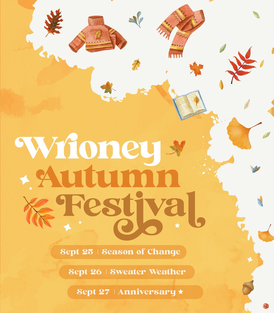 WrioneyEvents's tweet photo. Welcome back, #wrioney nation!

You'll find a more detailed description of the event in the replies 🧡🍂

#WrioneyFes https://t.co/4IWtpfeLJV