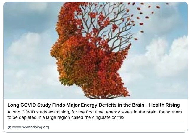 BigBadDenis's tweet photo. Your brain uses about 20% of your body's energy. A study found people with Long COVID had lower energy in a key brain region, helping explain brain fog and fatigue. 

Creatine may help cells deliver ATP energy, but like any supplement, it's probably not the answer on its own. https://t.co/kaUgiaJ1fE