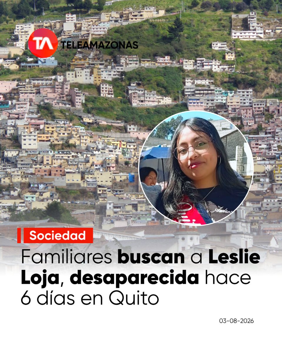teleamazonasec's tweet photo. 👤 https://t.co/fBO8c0PlTt 👉 Familiares buscan a Leslie Loja, de 16 años, quien lleva seis días desaparecida en #Quito. https://t.co/tAyrni8xqr