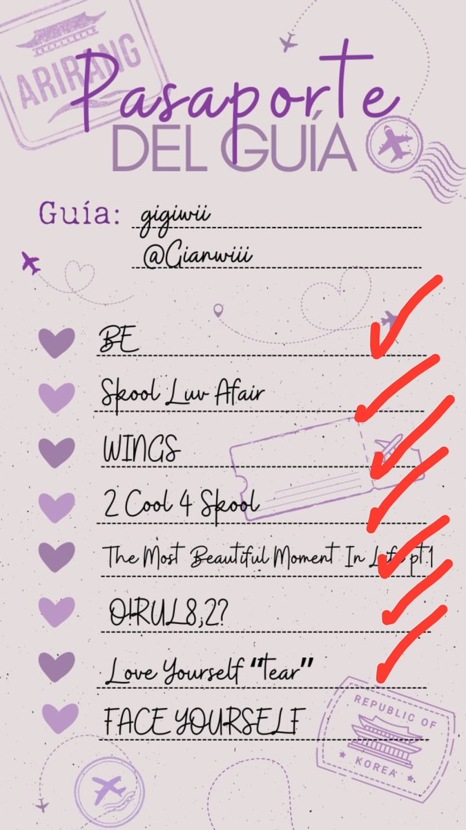 Gianwiii's tweet photo. —¡BIENVENIDOS A LA ÚLTIMA ESTACIÓN DE ESTE RECORRIDO!.💜

¿EMPEZAMOS?✨️

👣 | OCTAVA ESTACIÓN. (2 horas)
META: 21.000 ss

🎵 | PLAYPLISTS:
🖇https://t.co/srp5XUmpgv

DEJA TUS SS CON LAS PALABRAS CLAVE: 👇🏻
ARMY x ARIRANG
#ARIRANG_RECOMEBACK https://t.co/OaYWez0KfS