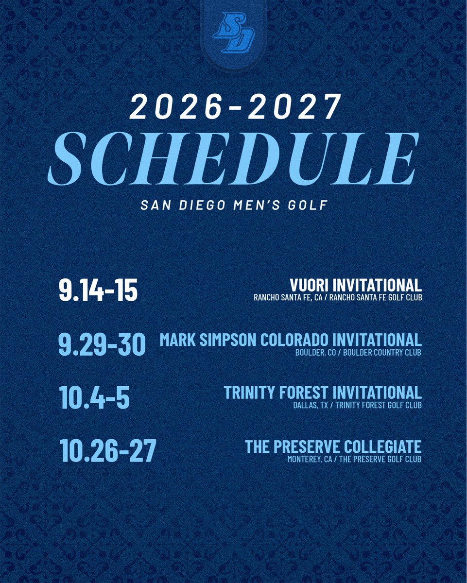 USDGolf's tweet photo. The road is set. 

#GoToreros https://t.co/znGR2k7CER