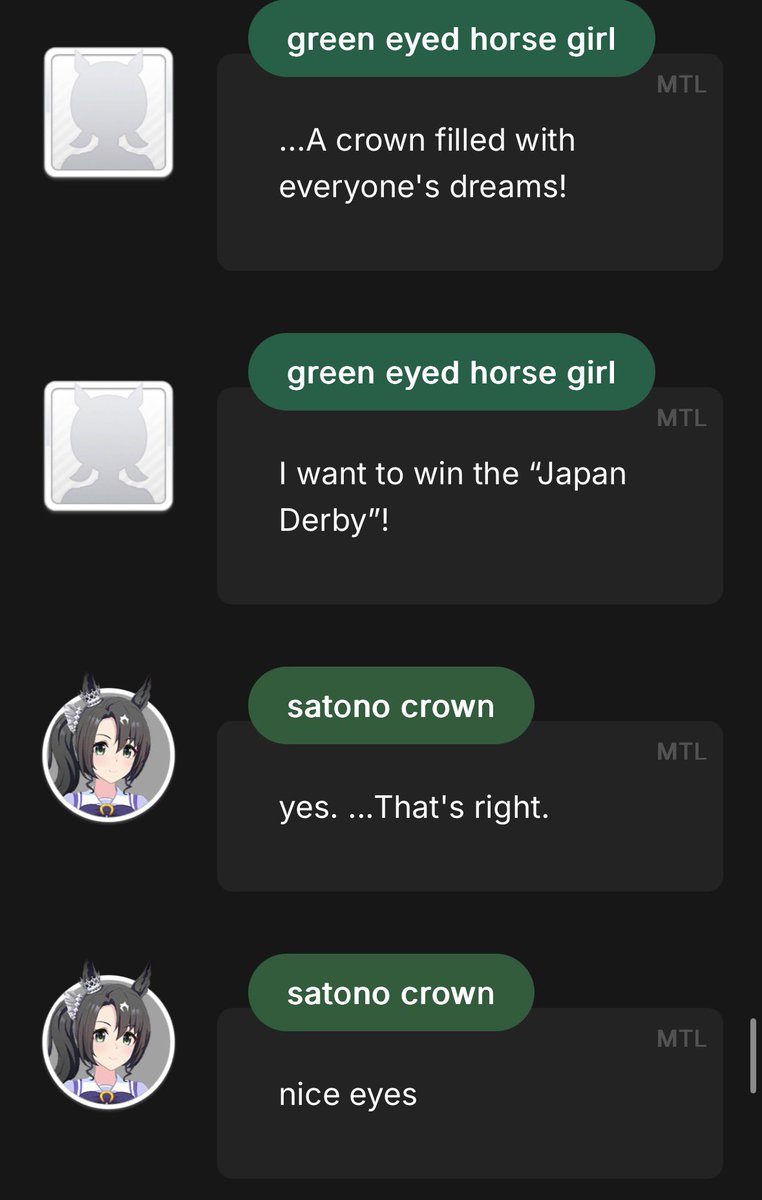 CrunchyTheKid2's tweet photo. So I just learned today at the end of Satono Crown’s career in JP Uma Musume that the IRL horse’s progeny Tastiera makes an implied appearance… 👀

Tastiera is a really interesting horse in his own right, probably one of my top candidates for a future Uma in a few years. https://t.co/6cvIinElDM