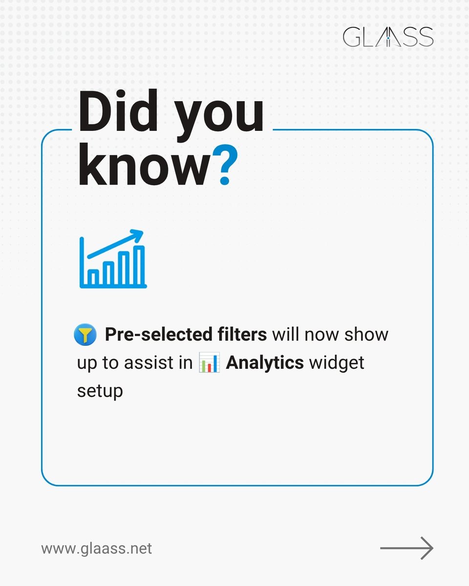 GlaassSoftware's tweet photo. NEW Analytics Update 📊

Our latest QOL update introduces pre-selected filters in Analytics. https://t.co/fSM2azjjdm