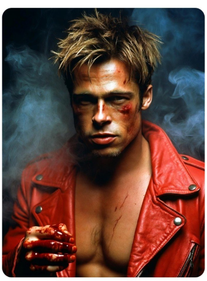 Jenny43891's tweet photo. One of the most badass characters in cinema
#Fightclub
#Bradpitt #Tylerdurden https://t.co/ES6aPv4ON1