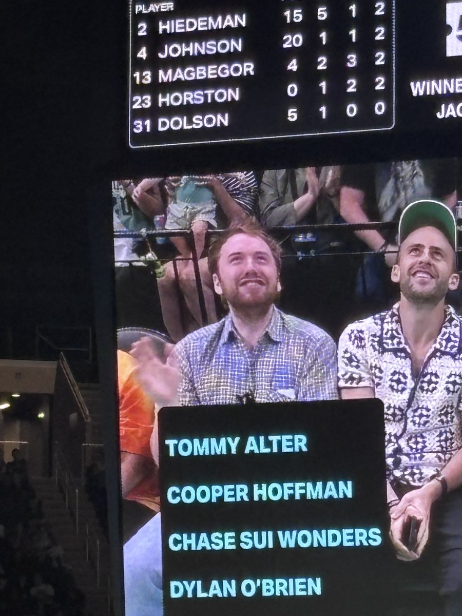 the_snomumm's tweet photo. Cooper Hoffman at the New York Liberty game rn https://t.co/RignnyiozH