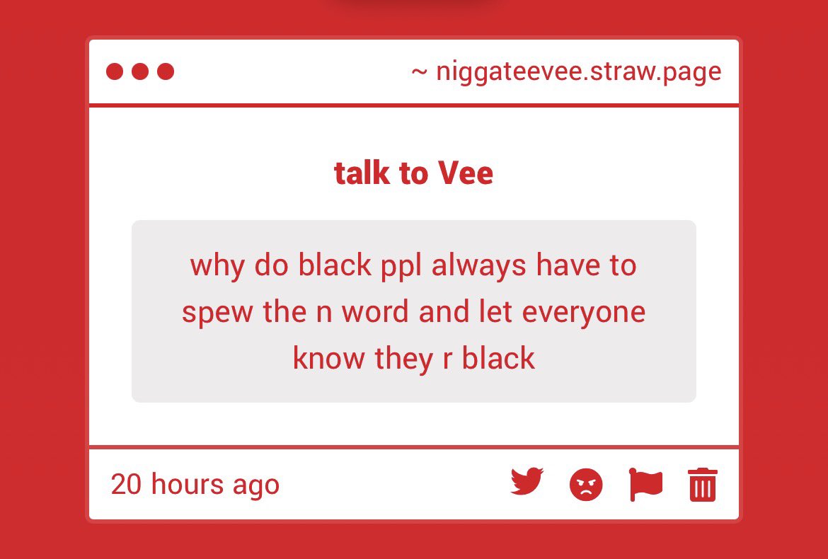 NiggaTeeVee's tweet photo. ugh i know!! those damn black pekple!!! always saying nigga!!!!! gosh!!! ! 😒👎 https://t.co/dR11QkGe0u