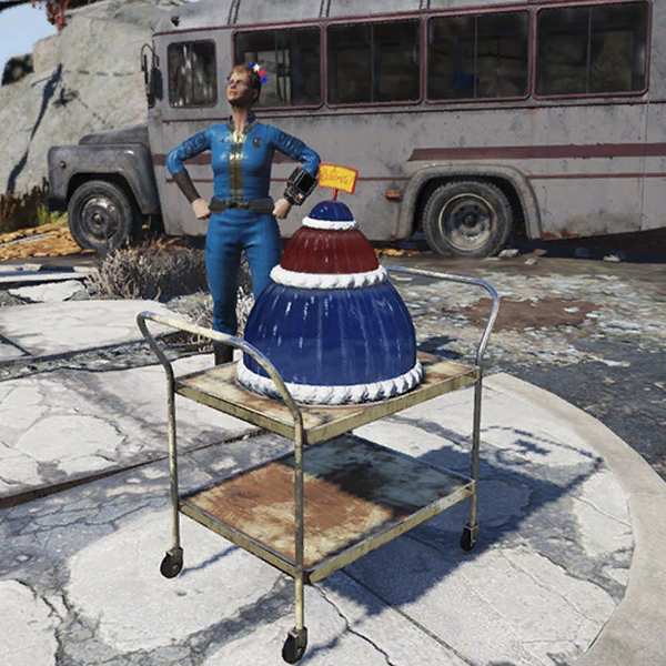 fo76db's tweet photo. PTS - Vault-Tecゼラチンケーキ

ドラマ：フォールアウトに登場したあのゼリーケーキが実装予定🎂

時間経過で1切れを生成し、
・放射能ダメージ: 2
・食料: 20%
・体力: 120回復 https://t.co/lnV3CWoqgb
