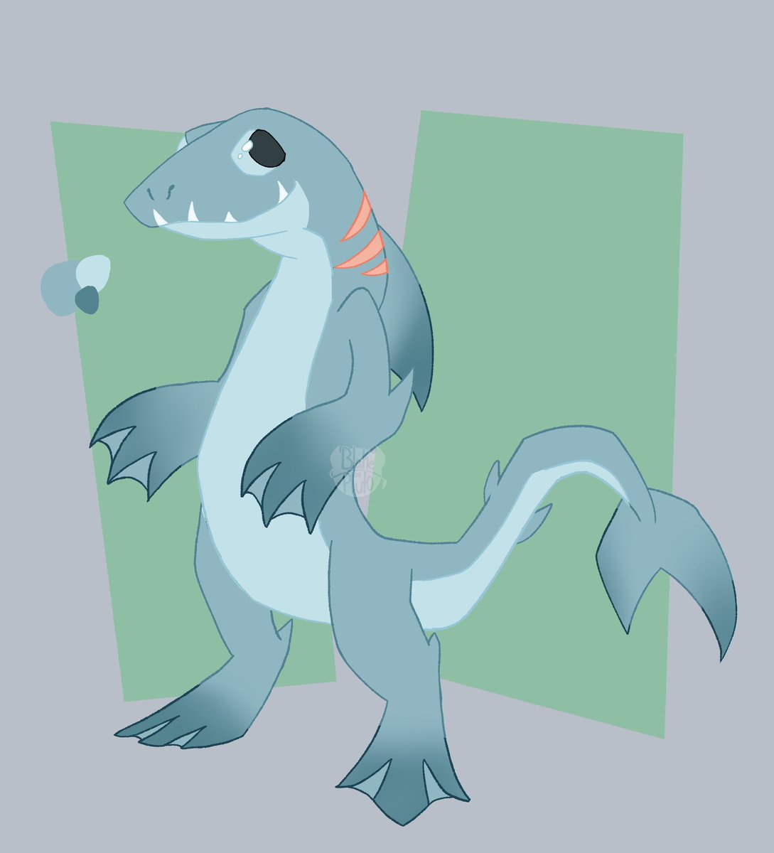 BlakeOnPluto's tweet photo. Wanted to see if I could make a shark fursona that wasn’t just a dog with a thick tail and fin https://t.co/BQ7XA2tnDq