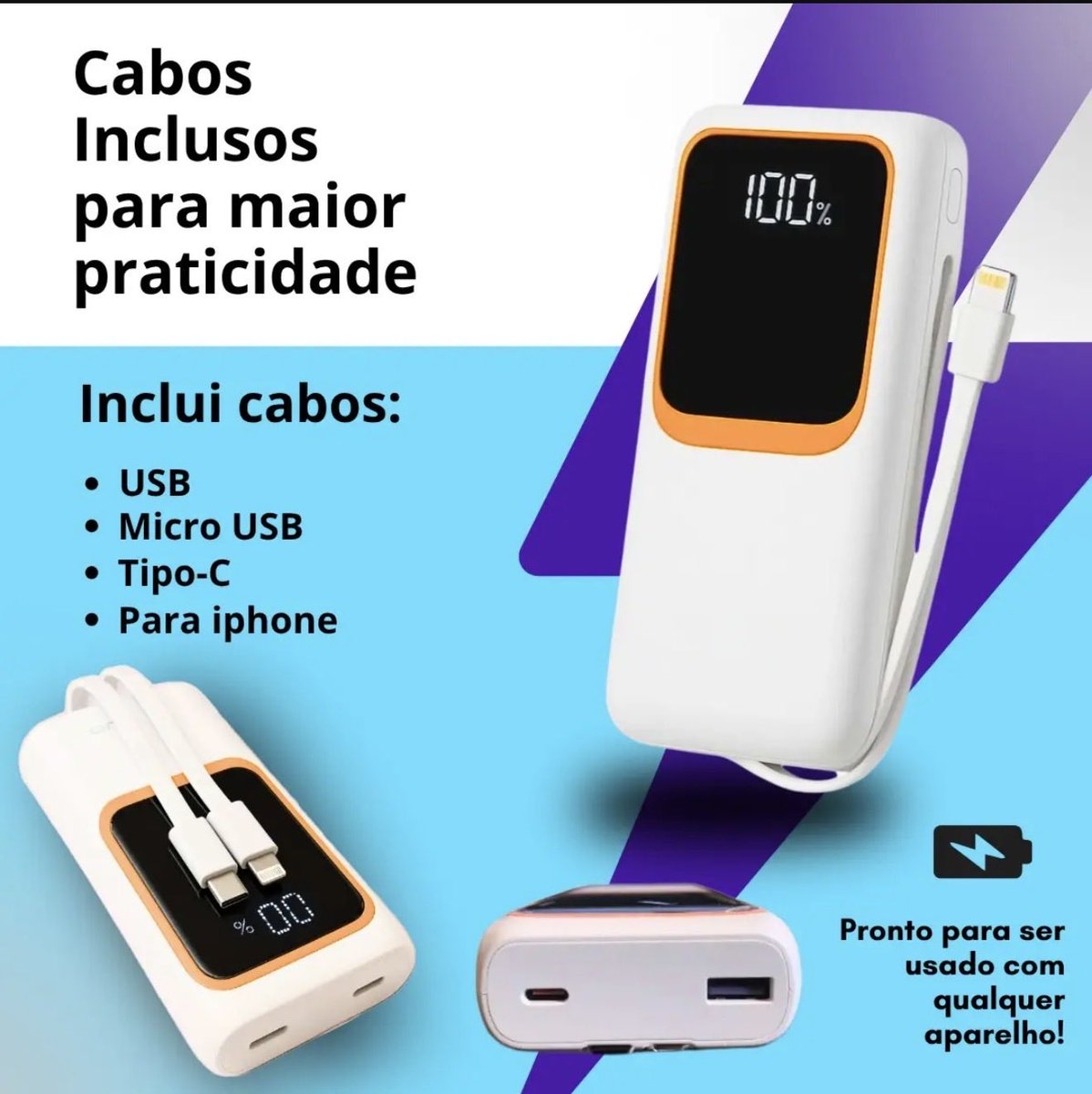 uttguki's tweet photo. 🔥 Promo imperdível! 🔋 

Carregador portátil 20.000 mAh com carga turbo 22,5W – ideal pra quem vai curtir show sem ficar sem bateria. Só R$ 99,14! 

🔗 acesse o link:
https://t.co/Fu0ZHmIHOF https://t.co/KV954G9V4B
