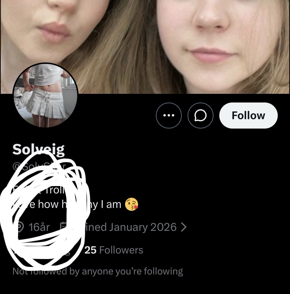 priv_p_acc's tweet photo. @car0user @SolvSkar If you were smart you’d see my age clearly on my account. https://t.co/bEfNP3IY8S