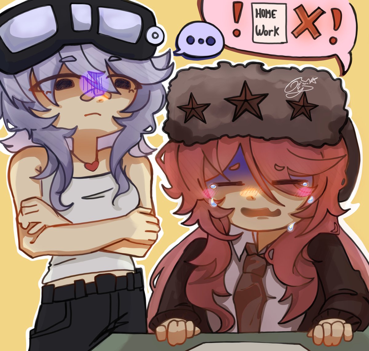 Re1yah_'s tweet photo. Aaaa Haven't had time to draw cus of school. Anyways here is a recent completed artwork of my OCs from Rintama
#Rintama https://t.co/4H1Ru6fmQU