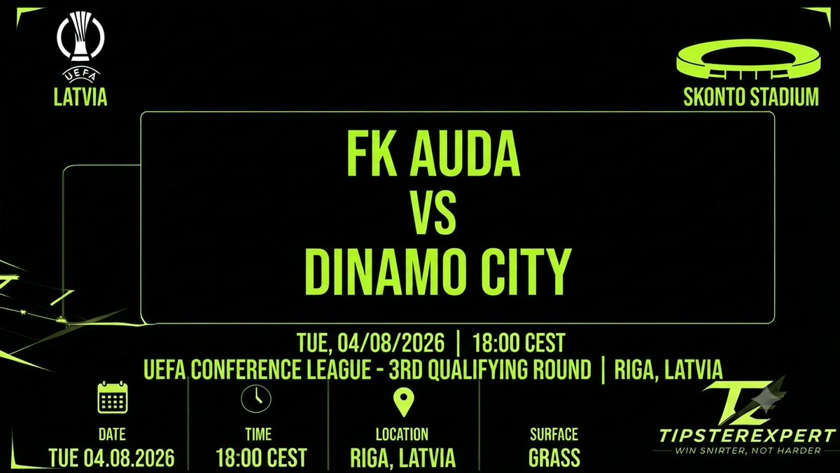 Deepnightpress's tweet photo. Auda vs Dinamo City: Scintille in Conference e Bet Builder Top 04/08/26 #AudaDinamoCity #BettingTips #TipsterExpert #ConferenceLeague #UECL #FKAuda #DinamoCity #BetBuilder #SkontoStadium #CalcioEuropa

https://t.co/B7ziwpsp9X https://t.co/dOdYHJhDdq