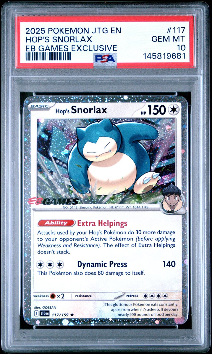 TroveBigPulls's tweet photo. 🔥 Legendary Pull 🔥

HOP'S SNORLAX #117 | 2025 POKEMON JTG EN-JOURNEY TOGETHER

Value: $885
Pack: Pokémon Reserve ($100)

https://t.co/T70WJuSyCl https://t.co/JnugNMQx59