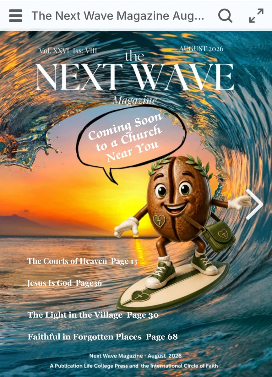 BirlandPM's tweet photo. THE NEXT WAVE FLIP MAGAZINE - USA
August 2026
A publication Life College Press and  International Church of Faith #ICOF
Thank you for publishing my message on the 250th Founding Anniversary of 
#USA
https://t.co/Ofy3ILLJAl
#BirlandState #Birland #kingdomofbirland https://t.co/XITHLzuqrd