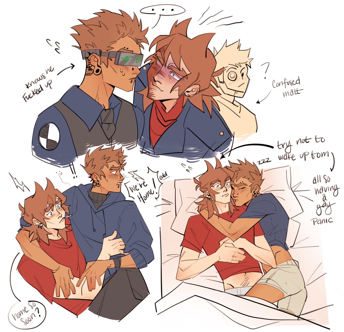 BitterVampyr's tweet photo. Here’s the full pic! Head canon tom sleeps like a kitten https://t.co/hdfF8TI02y