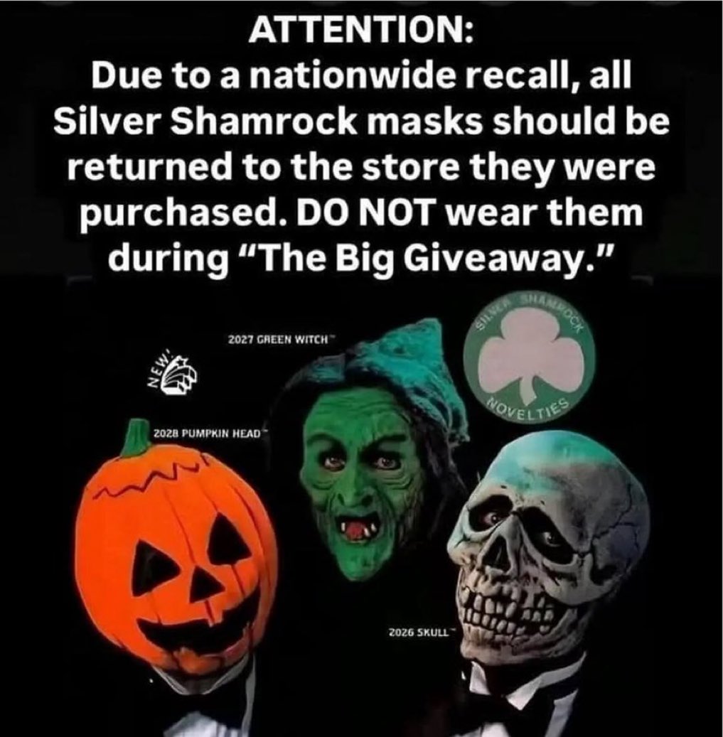 Mattjustsurvive's tweet photo. 90 days until Halloween. Remember to wear your masks and don’t listen to the fake news. 💀 https://t.co/f0PROF9hWy