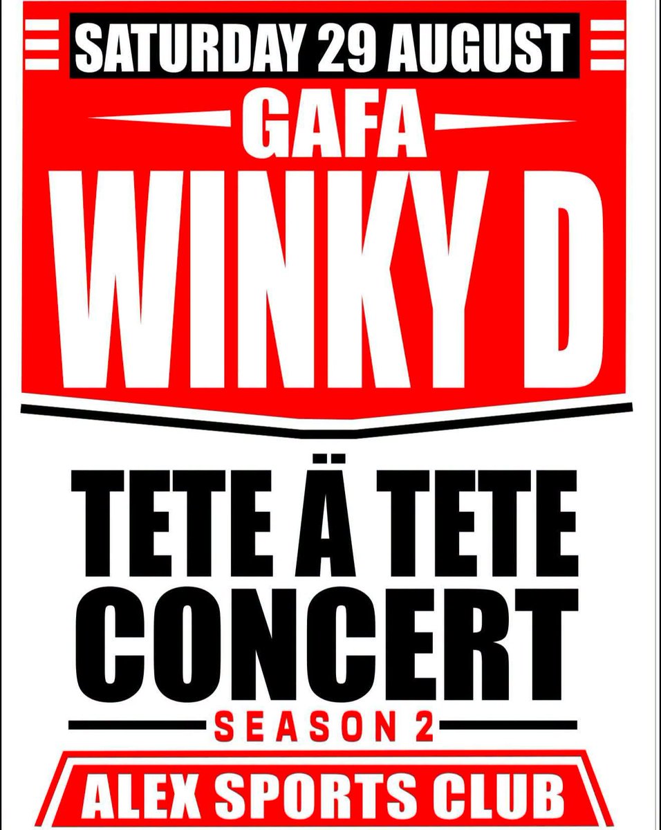winkydonline's tweet photo. Limited Early Bird tickets for the Tête-à-Tête concert now available. Don't miss the golden opportunity.

*Ticket Prices:
*Standard:$15 USD  
*VIP: $30 USD  

*Ticket Outlets:
- ALEX SPORTS CLUB  
- CROWN PHARMACY  
- MED ORANGE PHARMACY  
- FAIRY CAFE – JOINA CITY  
- ODYSSEY MATTRESSES – NEWLANDS