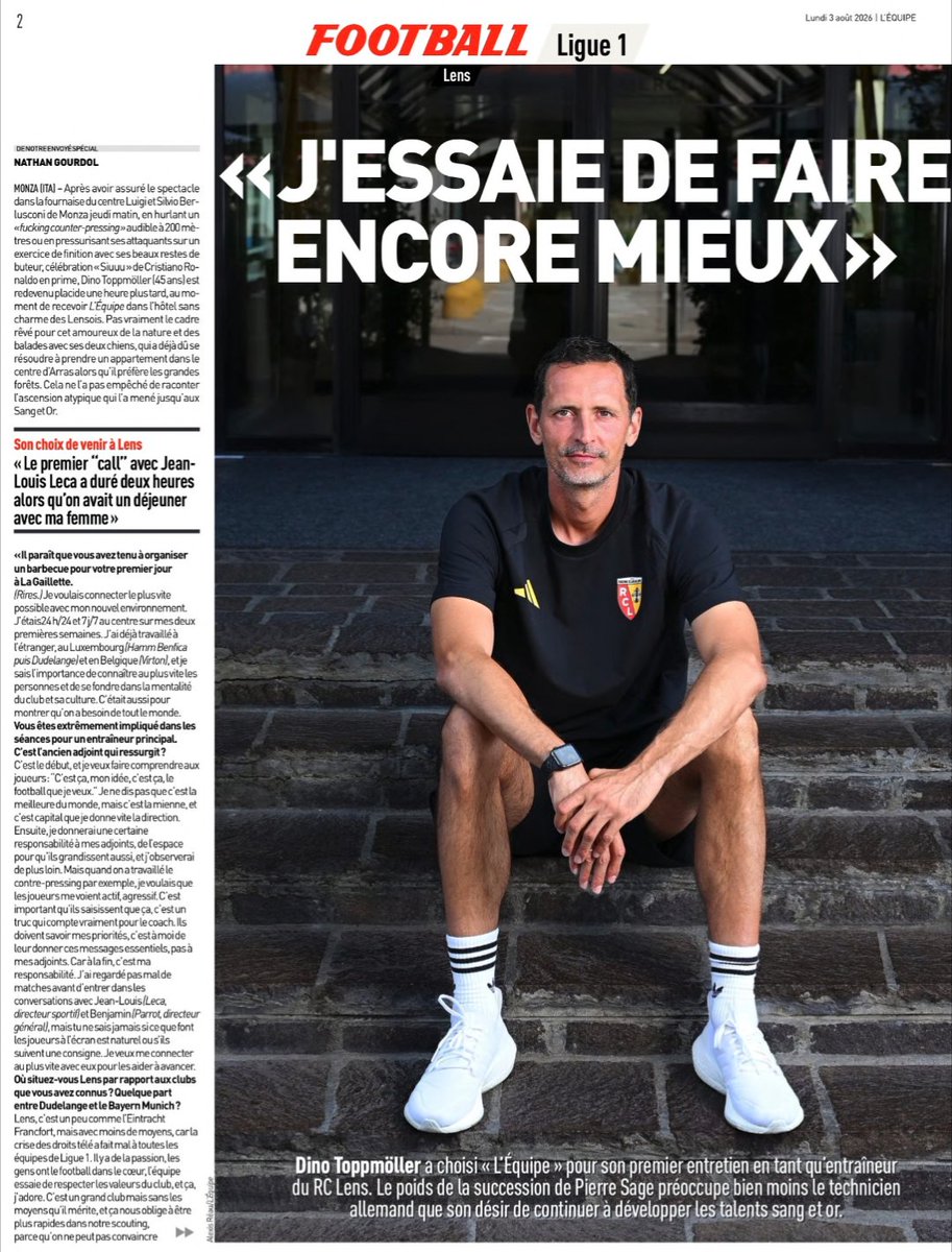 RKPETZ_'s tweet photo. Interview dans l'Equipe pour ceux qui l'auraient raté lundi #rclens https://t.co/bXy8efI55V