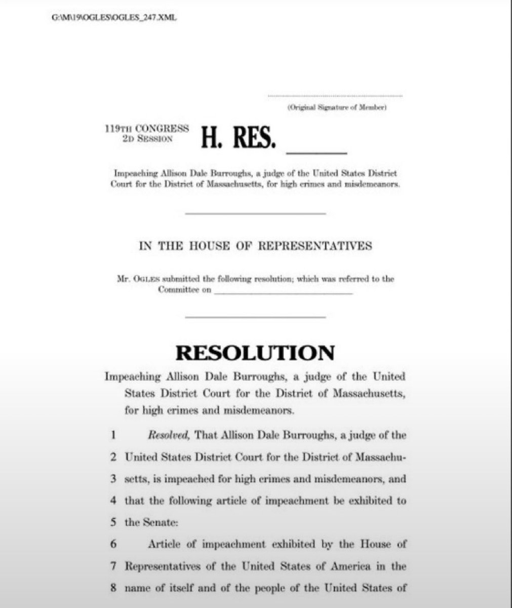 RamonDennys1's tweet photo. @MAGAVoic IT'S OFFICIAL: Articles of IMPEACHMENT were just filed against rogue Judge Allison Burroughs for IGNORING the Supreme Court’s ruling 

IMPEACH ALL ROGUE LIBERAL JUDGES

AMERICA IS CLOSED https://t.co/V9YmU8CPwC
