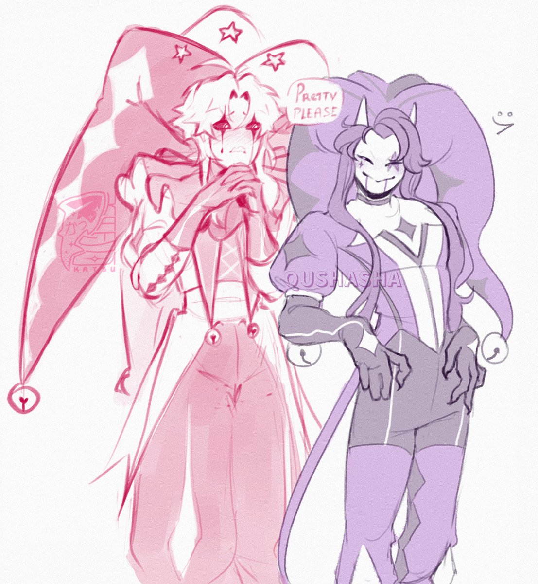 k4tsuk4tsu's tweet photo. Magma sketches with my friend @QUSHAS4A 
#tfc #TheFreakCircus #pierrot #jester https://t.co/rW5fQjKrSL