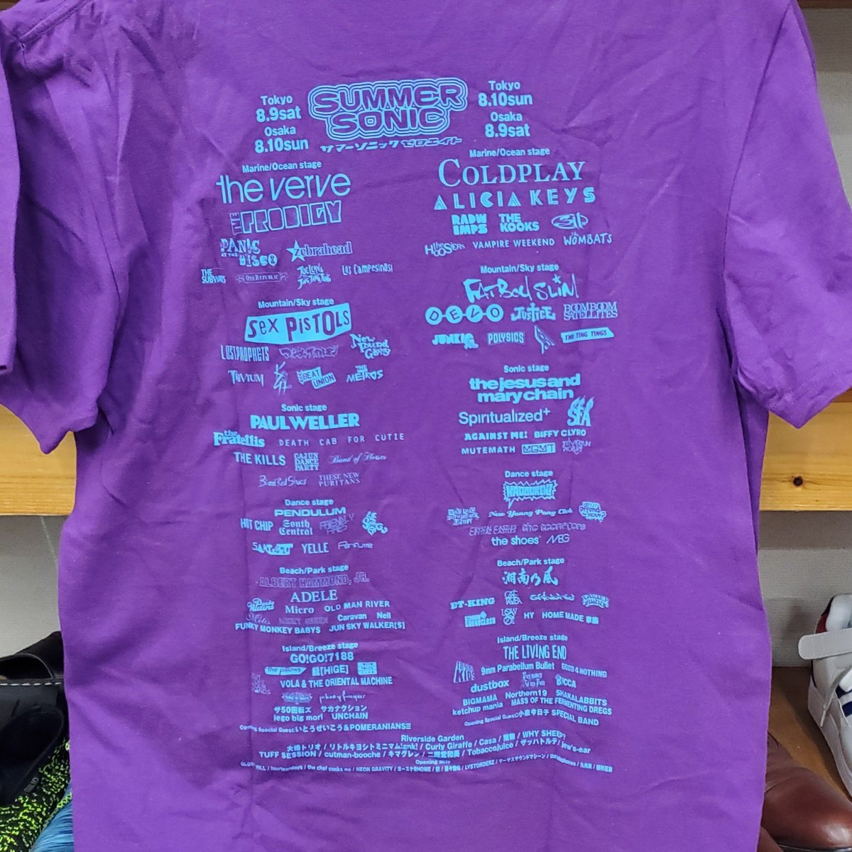 今日古着屋で見かけたサマーソニック2008のTシャツ、洋楽勢の層の厚