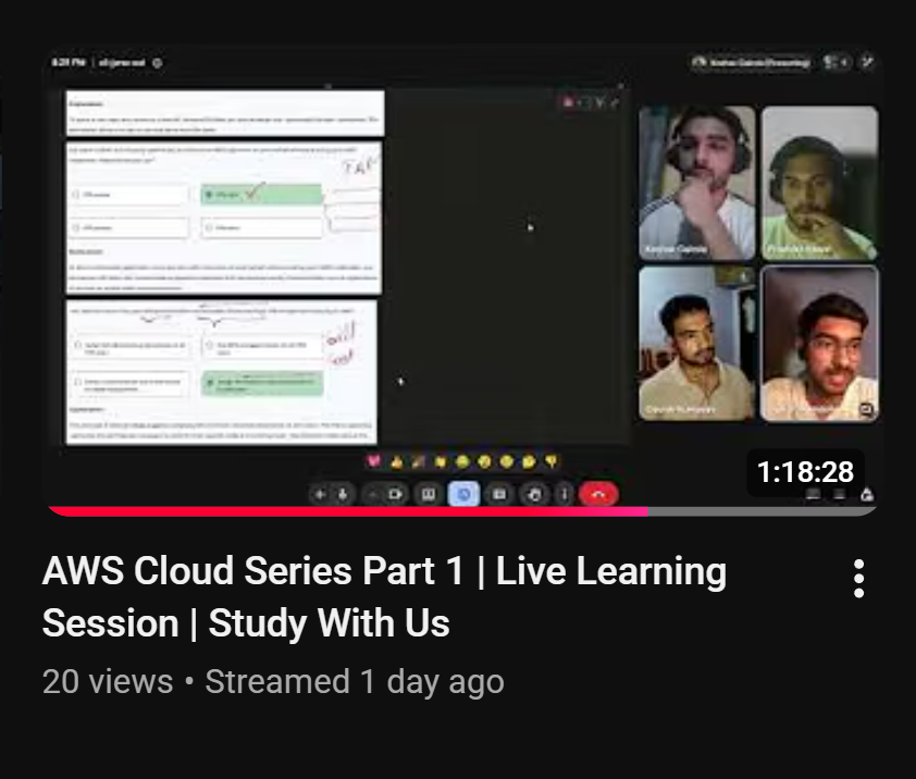 DipeshMain14648's tweet photo. 🚀 Live AWS Cloud Study With Us Session! ☁️

Learning AWS from scratch with my friend—join us, study together, and stay consistent. 

If you want to part of a supportive group, come join us, we'd love to have you join us! 🤝

📩dipeshmaindolia000@gmail.com
Yt :  Burnoutbatch https://t.co/uQWJUWSsNT