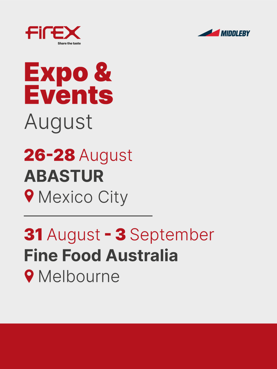 Firex_official's tweet photo. Let August fly us away✈️
#ABASTUR | Mexico City 📍 Stand 3725
#FineFoodExpo | Melbourne 📍 Stand F38
Two international events to meet #foodservice professionals in Mexico and Australia.
👉🏽Don't miss our next events: https://t.co/rzqGzp6V0m

#Firex #ShareTheTaste https://t.co/DQDD4dwdYZ