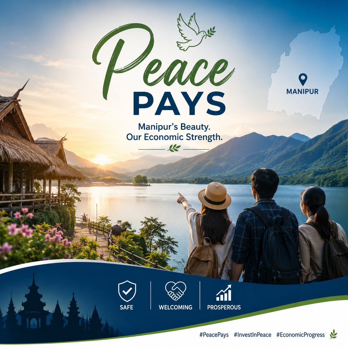 MajRibinDeb's tweet photo. Tourism flourishes where visitors feel welcome and safe. Peace can help Manipur's beauty become its greatest economic strength. #PeacePays #InvestInPeace #EconomicProgress https://t.co/9wAjRf890z