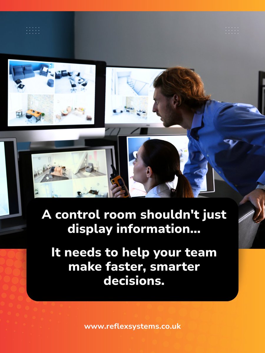 ReflexSystemsUK's tweet photo. Is your control room helping your team make faster decisions? 🤔
A modern control room brings CCTV, access control, fire systems & comms into one hub, giving operators a complete picture and faster response times.
📞 0800 542 3333
#ControlRoom #SecuritySolutions https://t.co/gwrkNXnlKV