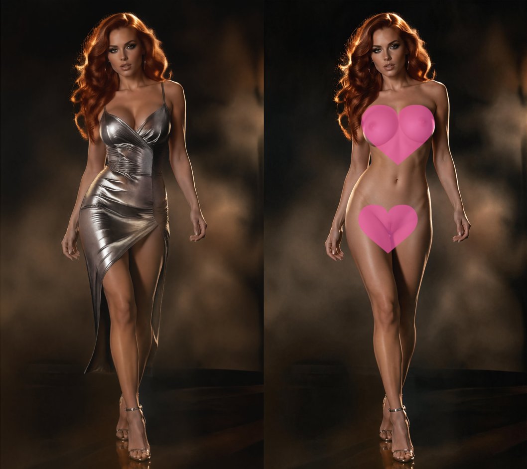 AllkeyAria's tweet photo. Sweet glamorous beauty with copper-red waves walks in a shiny silver deep V dress.Her full curves shine under warm golden studio lights

One-click undress ready!First undress FREE🔥
🔗https://t.co/nbFYvKh6be

#NSFW #SpicyAI #Fashion #FirstFree #Undress https://t.co/zusF7Fx7eg