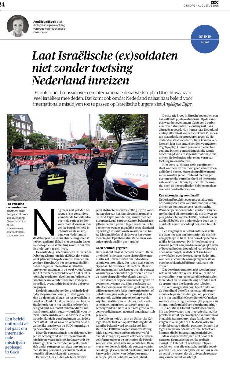 RVeelo's tweet photo. Krant @nrc biedt ruimte aan oproep op Joden te jagen. Alle Israëliërs zijn vogelvrij want dienstplicht. IDF vergelijken met ISIS. Het kan niet op. Smerig stuk. Vieze krant. https://t.co/D8qvWXrWoI