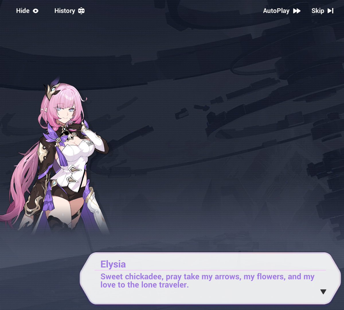 Adventzx1's tweet photo. Someone pointed out that Remielle's namecard references Elysia, yet even more evidence they are related https://t.co/MMuIC8Gaub