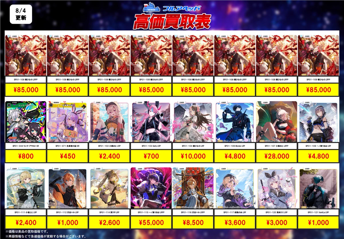 フルアヘッド大阪日本橋店 auf X: „【買取表情報！】 クロスタ担当です