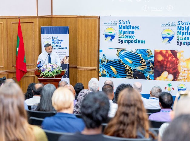 MFAORmv's tweet photo. We are honoured to announce the commencement of the Sixth Maldives Marine Science Symposium 2026.

The Symposium was inaugurated by the Minister @Shiyamaldives . In his inaugural address, the Minister encouraged participants to strengthen collaborations, build new professional connections, support the development of Maldivian research capacity, and engage in meaningful discussions that will shape the future of marine science in the Maldives. He also underscored the importance of conducting marine scientific research in accordance with national regulations to ensure research is well coordinated, conducted responsibly, and contributes to a comprehensive body of knowledge. 

The Sixth Maldives Marine Science Symposium 2026 is organized by the Maldives Marine Research Institute in partnership with the Maldives National University.

The Symposium reflects the continued commitment to advancing marine research, strengthening collaboration, and promoting the sustainable management of the Maldives' ocean resources.

@MMRI_Maldives 
@MNUedu
