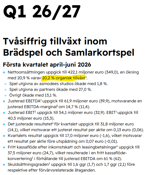 AbcpokerBI's tweet photo. #Asmodee (eller Ass-modee som vi sa på gamla goda) fin rapport idag

Med det sagt magstarkt att värdera brädspel till PE45. https://t.co/rxaynV2UFO