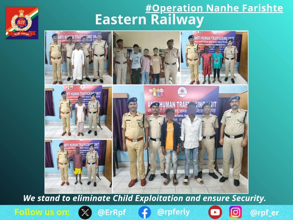 ErRpf's tweet photo. On 03.08.2026, RPF Officials rescued 10 minor boys/girls from different Railway Stations and handed over to District Child Welfare Committee for proper rehabilitation and further legal action.
#OperationNanheFarishte
@RPF_INDIA 
@RailMinIndia 
@BBAIndia https://t.co/UIMtpoeOPk