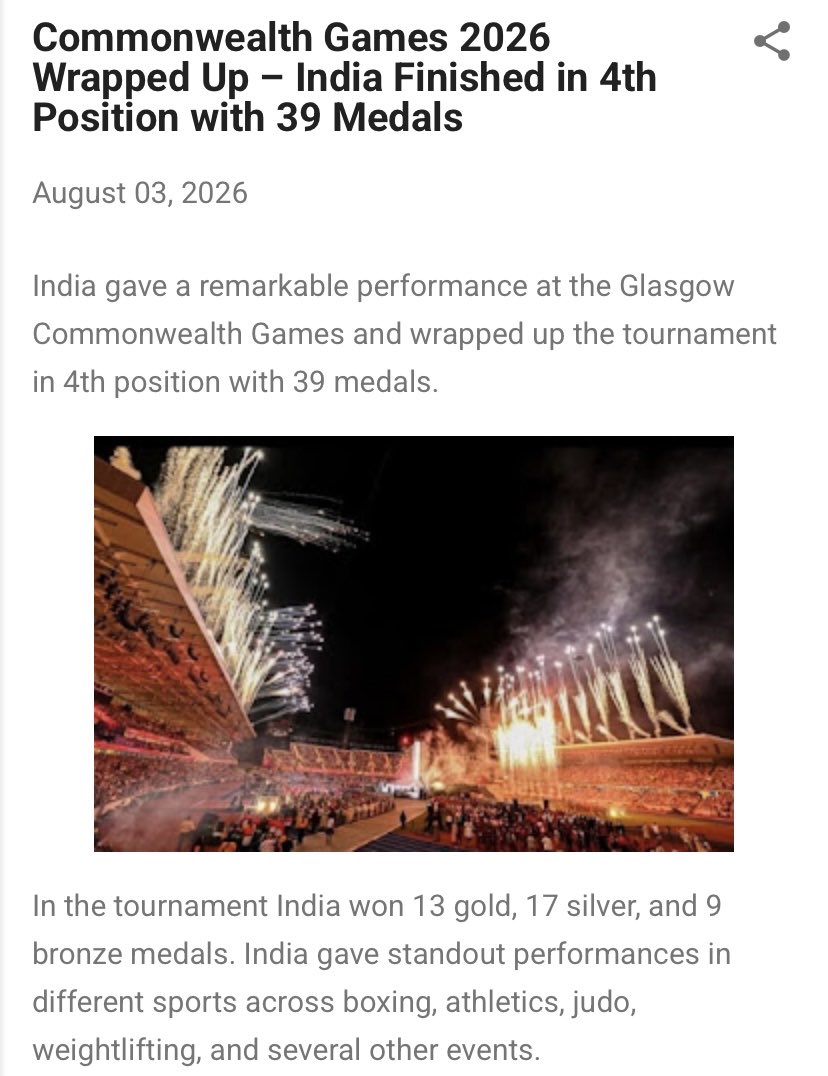 Realitytalks09's tweet photo. https://t.co/FxajD5s7Bi
#Sports #SportsNews #CommonwealthGames2026 
#NewsUpdates https://t.co/OBjhVVO5mZ